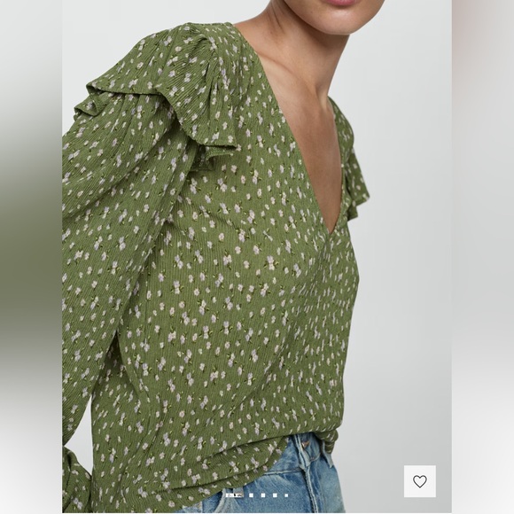 Mango Ruffles Printed Blouse - Picture 3 of 6